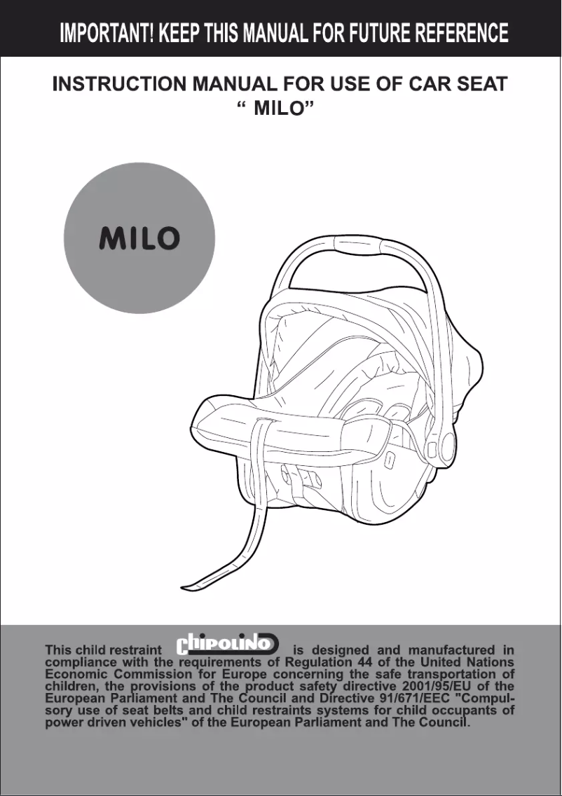 Image de la première page du manuel de l'appareil Milo