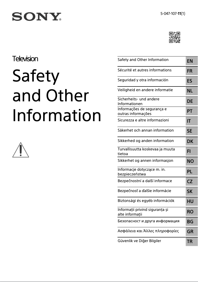 Page 1 de la notice Manuel utilisateur Sony Bravia K-55XR83