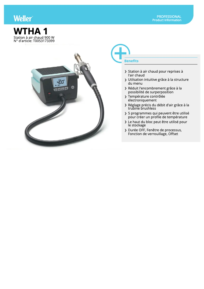 Image de la première page du manuel de l'appareil WTHA 1