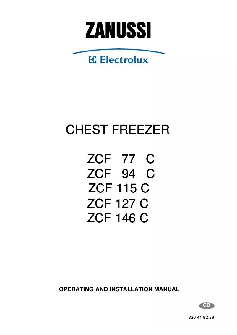 Page n°1 - Manuel utilisateur Zanussi-Electrolux ZCF127C