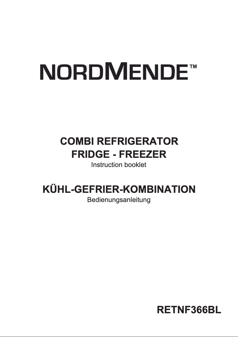 Page n°1 - Manuel utilisateur Nordmende RETNF366BL