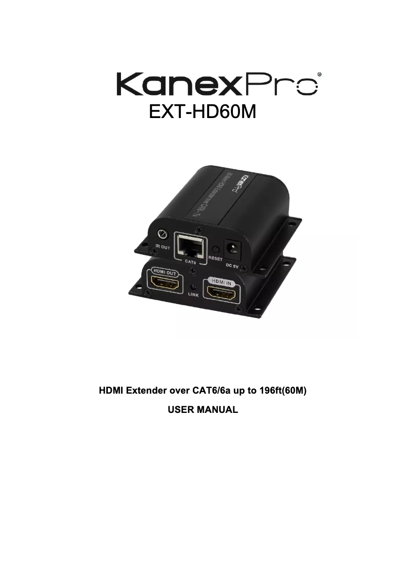 Page n°1 - Manuel utilisateur KanexPro EXT-HD60M