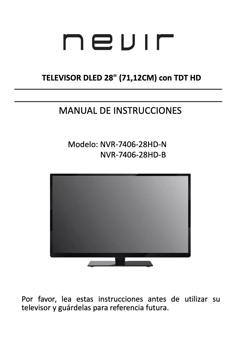 Page n°1 - Manuel utilisateur Nevir NVR-7406-28HD-B