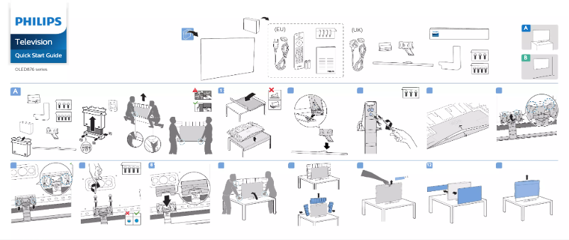Page 1 de la notice Guide de démarrage rapide Philips 65OLED876
