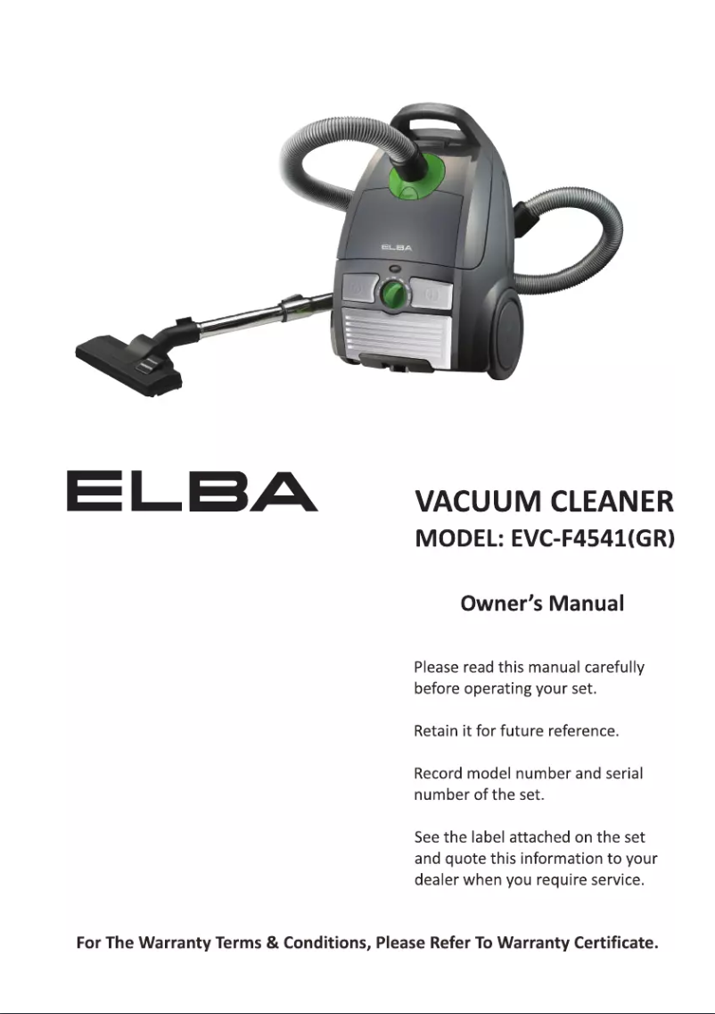 Page n°1 - Manuel utilisateur Elba EVC-F4541(GR)