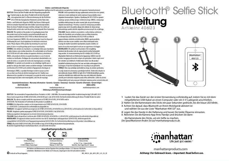 Page 1 de la notice Manuel utilisateur Manhattan 406123