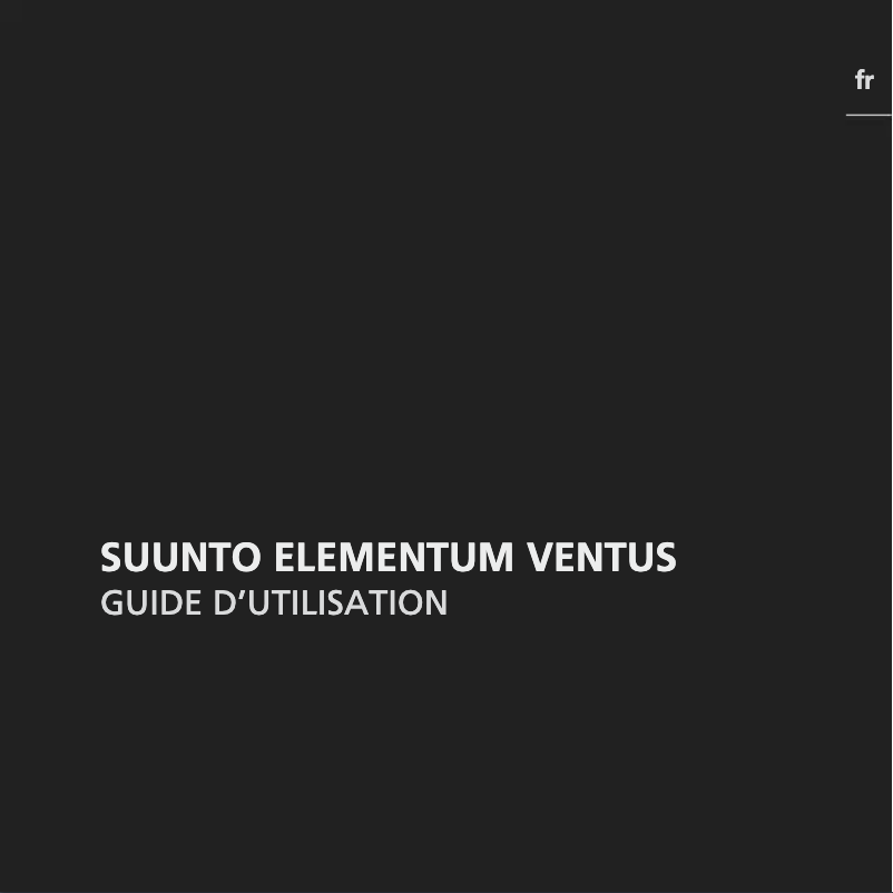 Página 1 del manual Manual de usuario Suunto Elementum Ventus