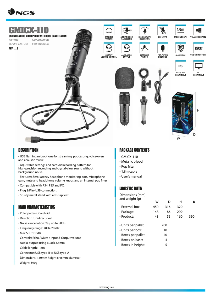 Imagen de la primera página del manual del dispositivo GMICX-110