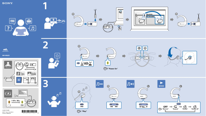 Image de la première page du manuel de l'appareil NW-WS625B