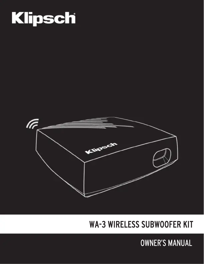 Page n°1 - Mode d'emploi Klipsch WA-3