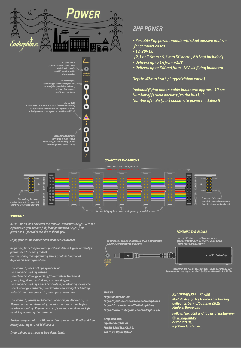 Page 1 de la notice Manuel utilisateur Endorphin.es 2HP Power