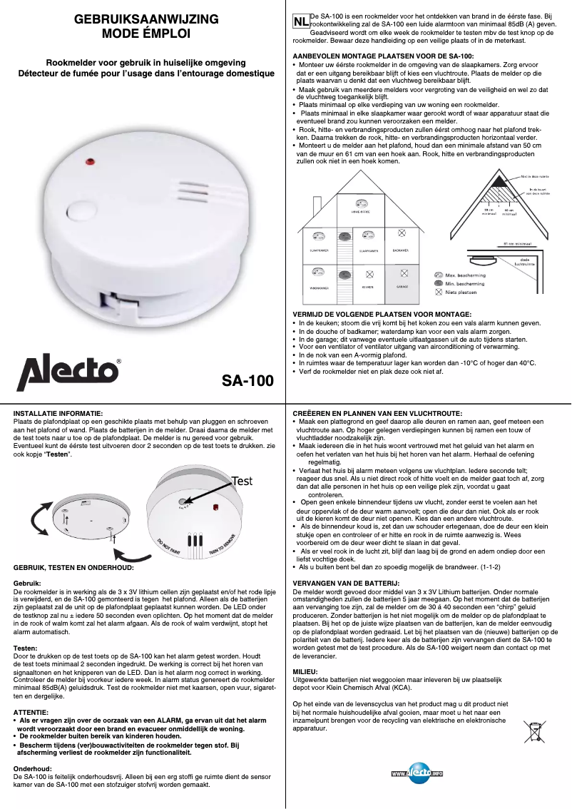 Page n°1 - Manuel utilisateur Alecto SA-102 Mini