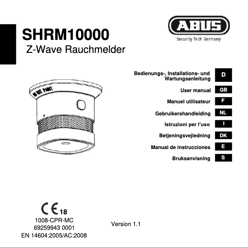 Image de la première page du manuel de l'appareil SHRM10000