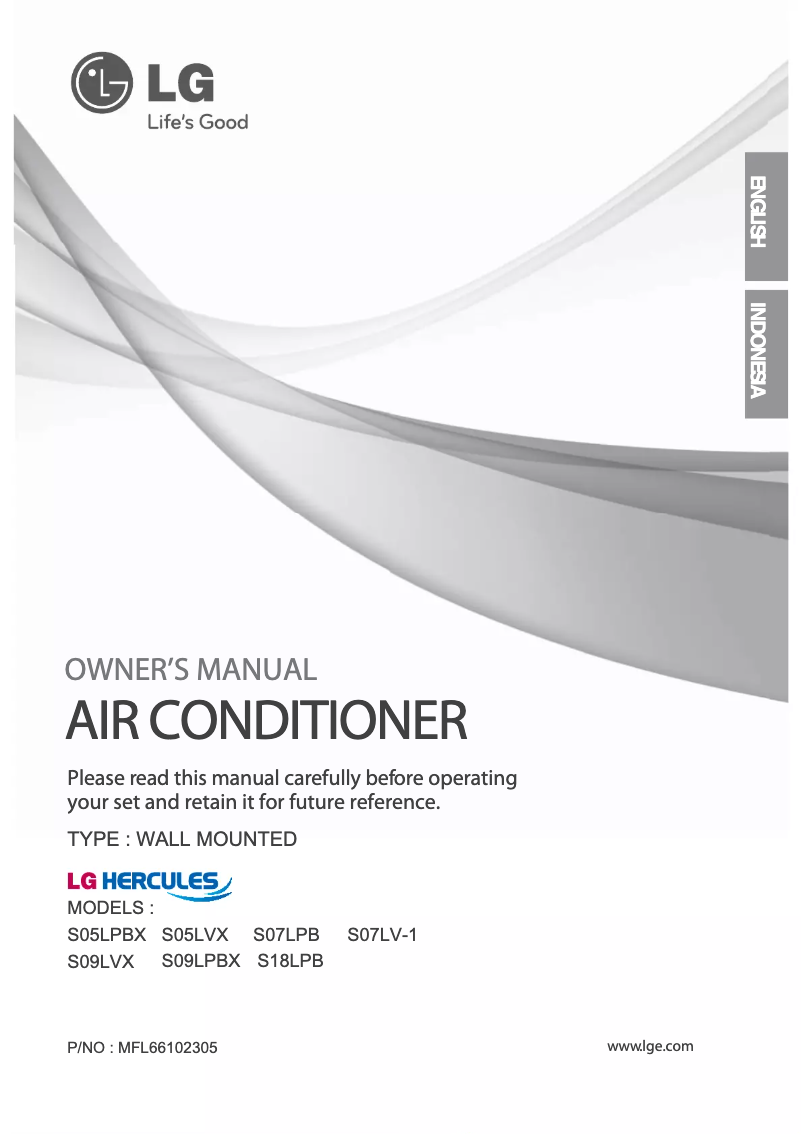 Page 1 de la notice Manuel utilisateur LG SN09LVX