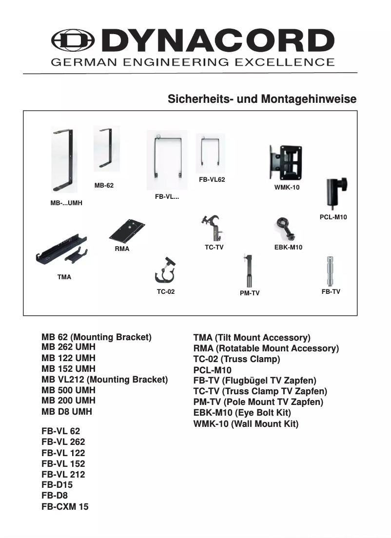 Page 1 de la notice Manuel utilisateur Dynacord D-Lite D 15-3