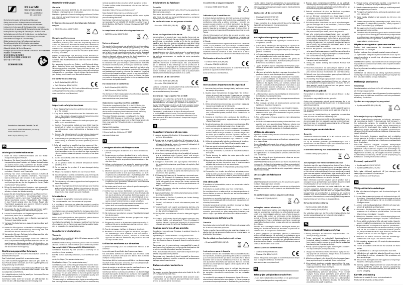 Page n°1 - Instructions de sécurité Sennheiser XS Lav USB-C