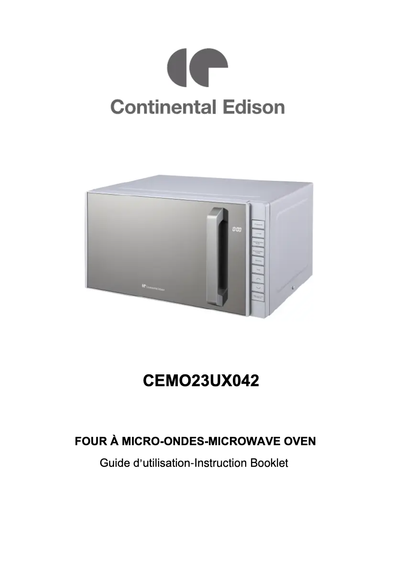 Page n°1 - Manuel utilisateur Continental Edison CEMO23UX042