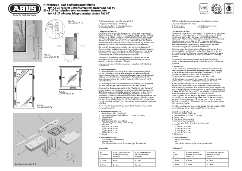 Page 1 de la notice Mode d'emploi Abus FAS 97