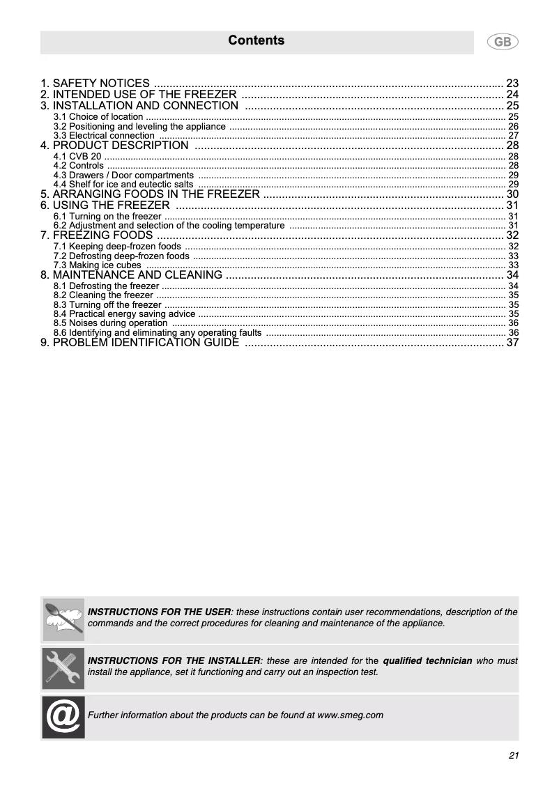 Image de la première page du manuel de l'appareil CVB20LR