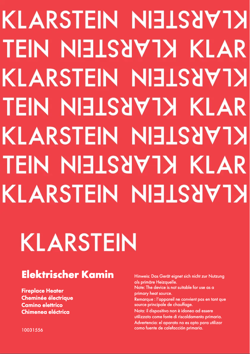Page 1 de la notice Manuel utilisateur Klarstein 10031556