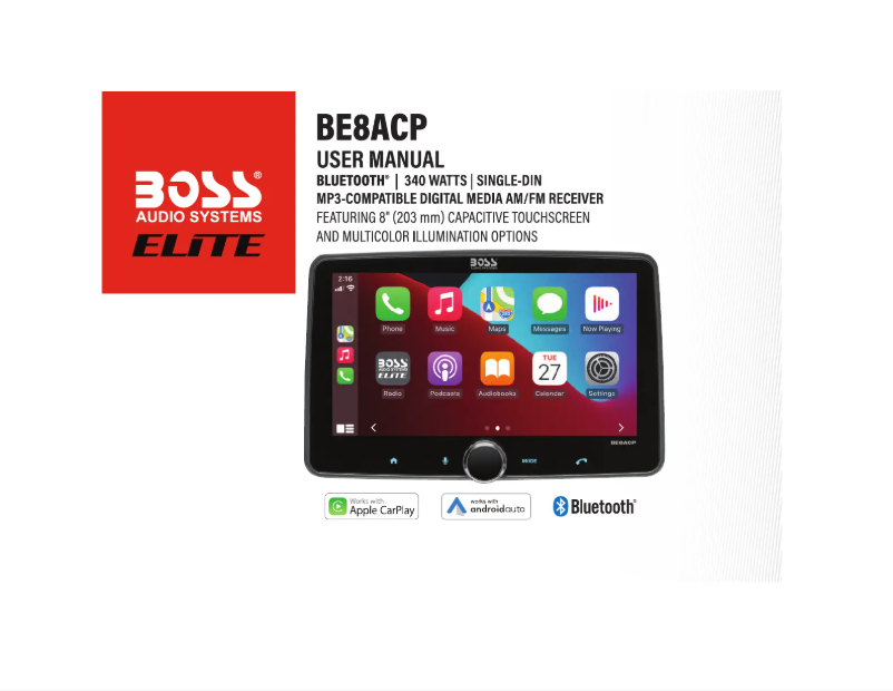 Page 1 de la notice Manuel utilisateur Boss BE8ACP