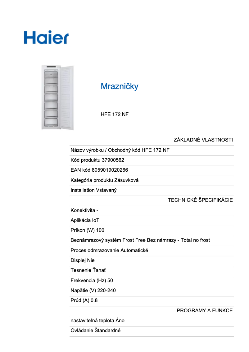 Image de la première page du manuel de l'appareil HFE 172 NF