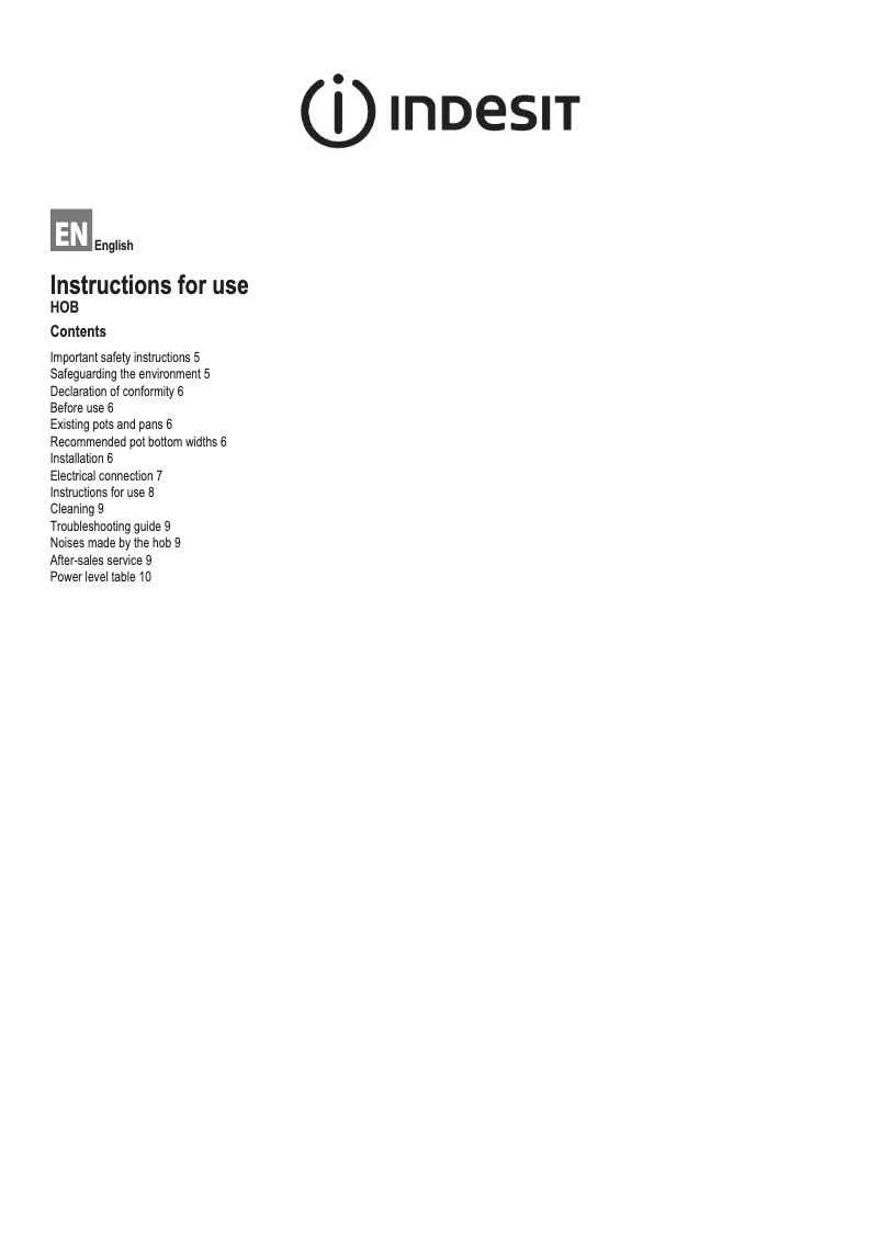 Page n°1 - Mode d'emploi Indesit VIA 320 XS C
