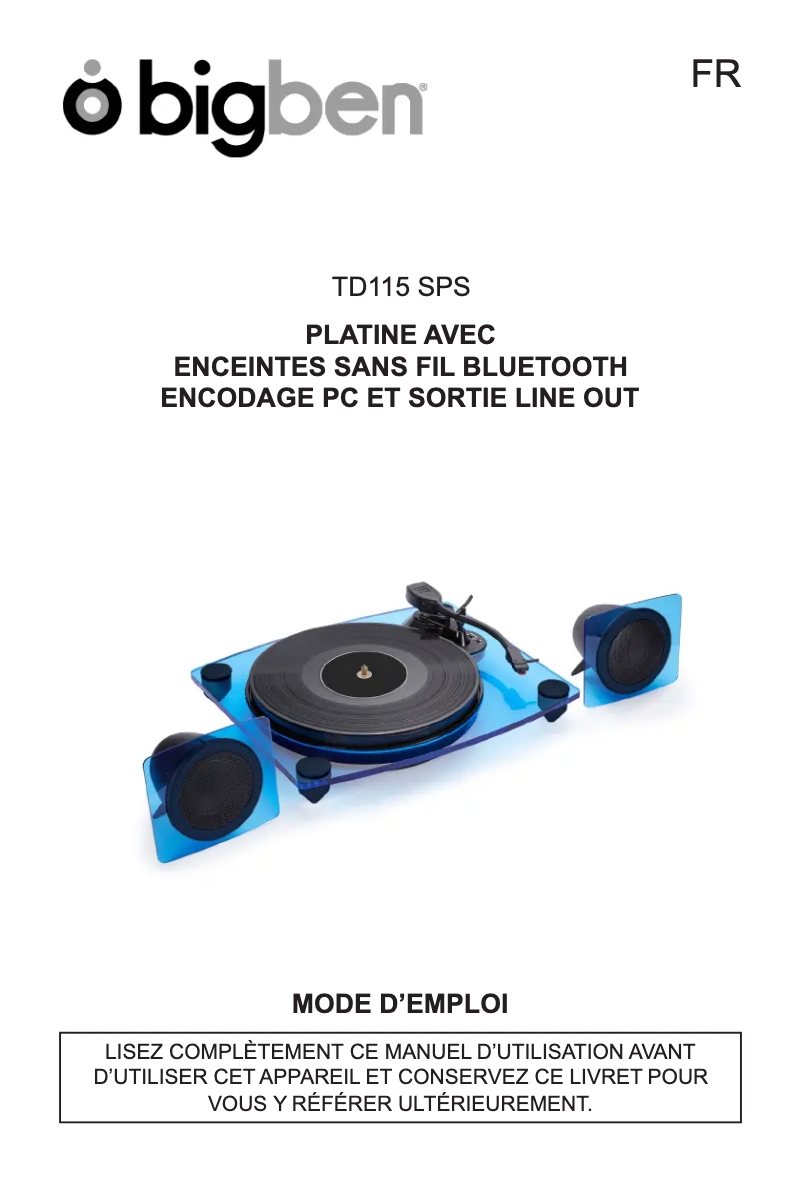 Image de la première page du manuel de l'appareil TD115