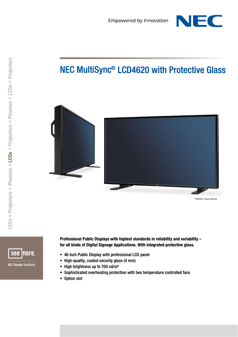 Image de la première page du manuel de l'appareil MultiSync LCD4620