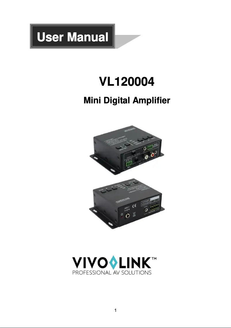 Page n°1 - Manuel utilisateur Vivolink VL120004