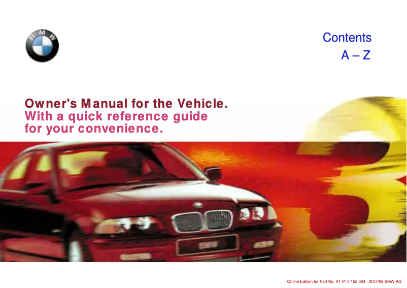 Page 1 of the manual User Manual BMW 328i Sedan (2000)
