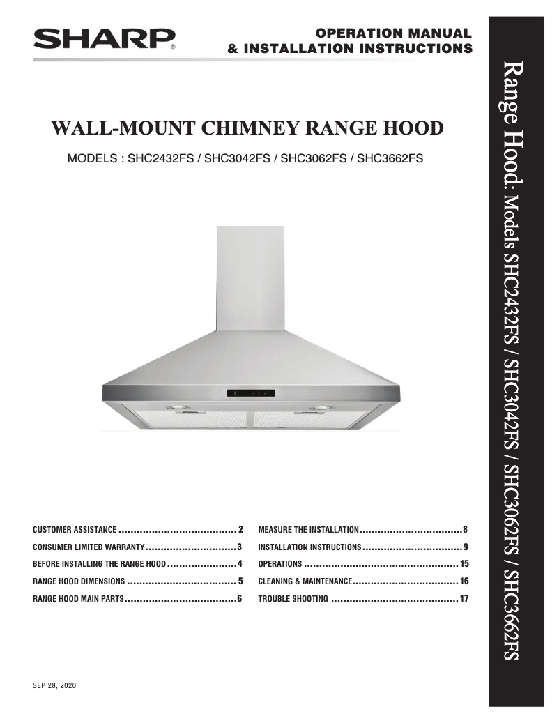 Page n°1 - Manuel utilisateur Sharp SHC3062FS