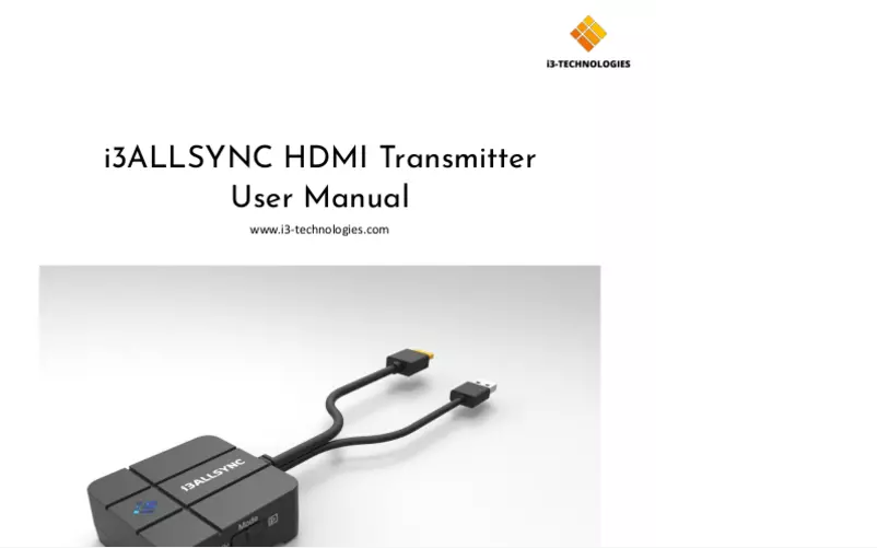 Page 1 de la notice Manuel utilisateur i3-Technologies i3ALLSYNC