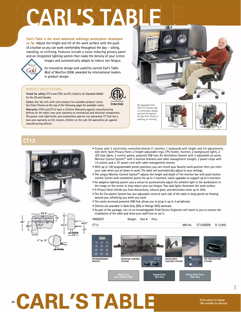 Image de la première page du manuel de l'appareil CT Cart Light