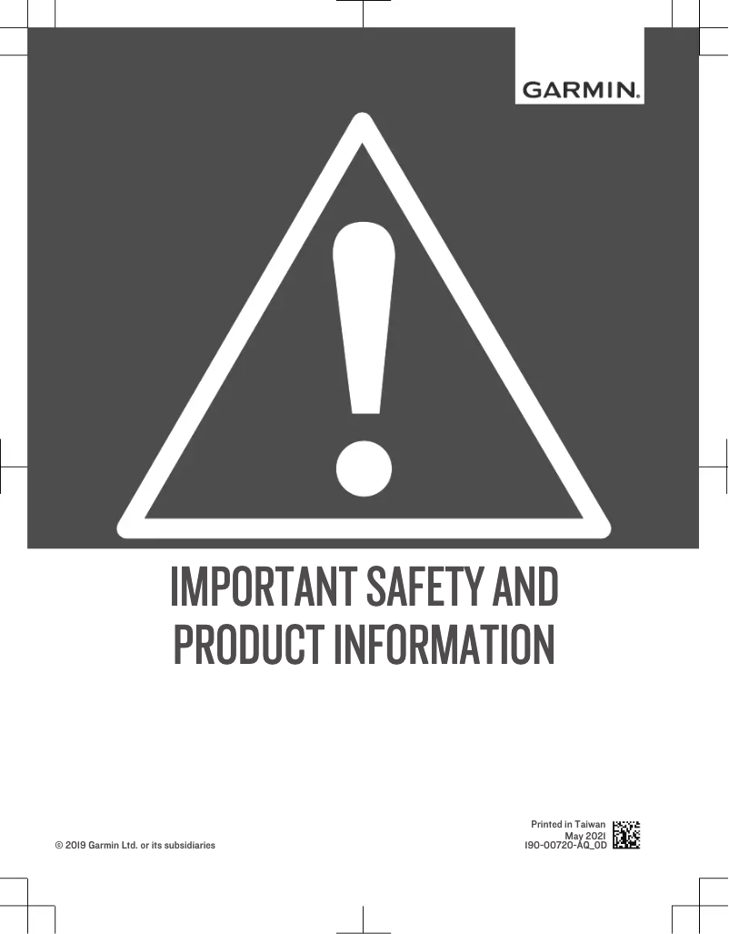 Page n°1 - Instructions de sécurité Garmin Montana 750i