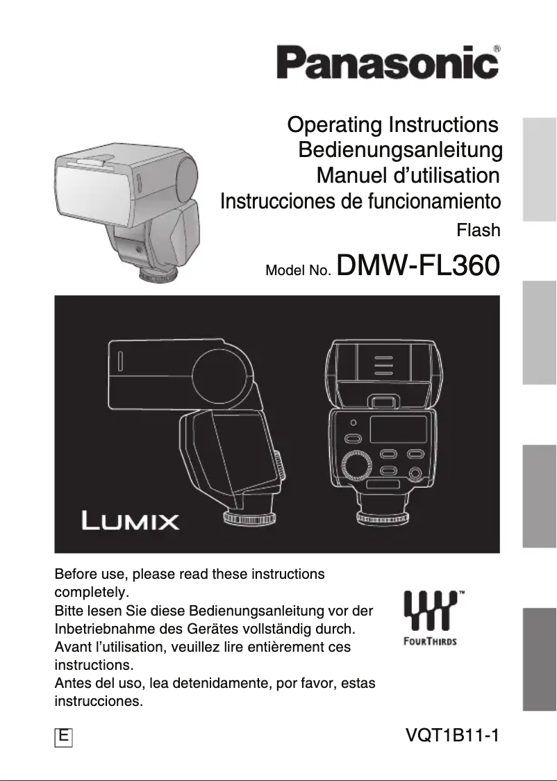 Page 1 de la notice Manuel utilisateur Panasonic Lumix DMW-FL360E
