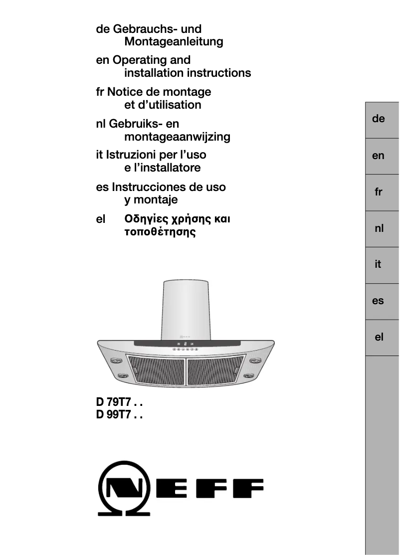 Page n°1 - Manuel utilisateur Neff D79T7N0