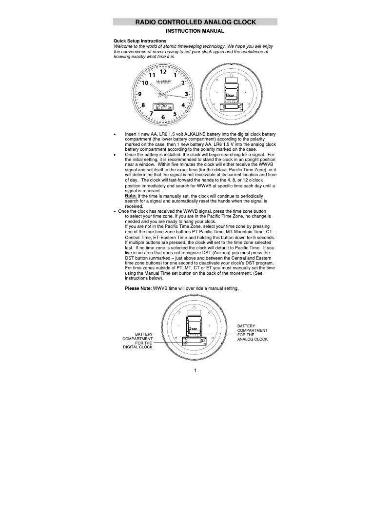 Page 1 de la notice Manuel utilisateur La Crosse Technology WT-3128U-WH