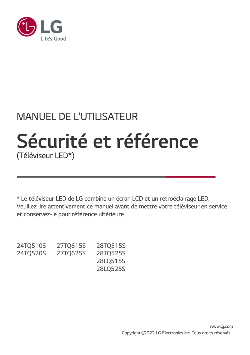 Image de la première page du manuel de l'appareil 28TQ515S
