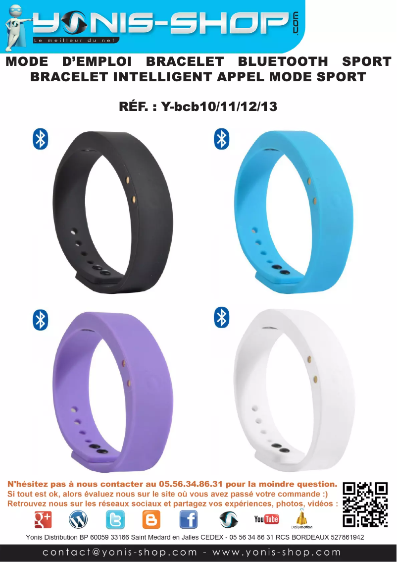 Page 1 de la notice Manuel utilisateur Yonis Y-BCB12