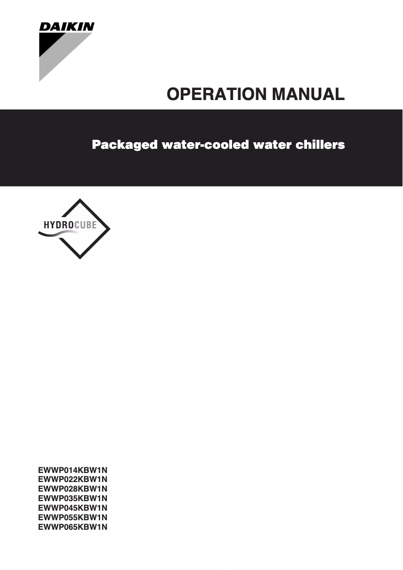 Page n°1 - Manuel utilisateur Daikin EWWP185KBW1N