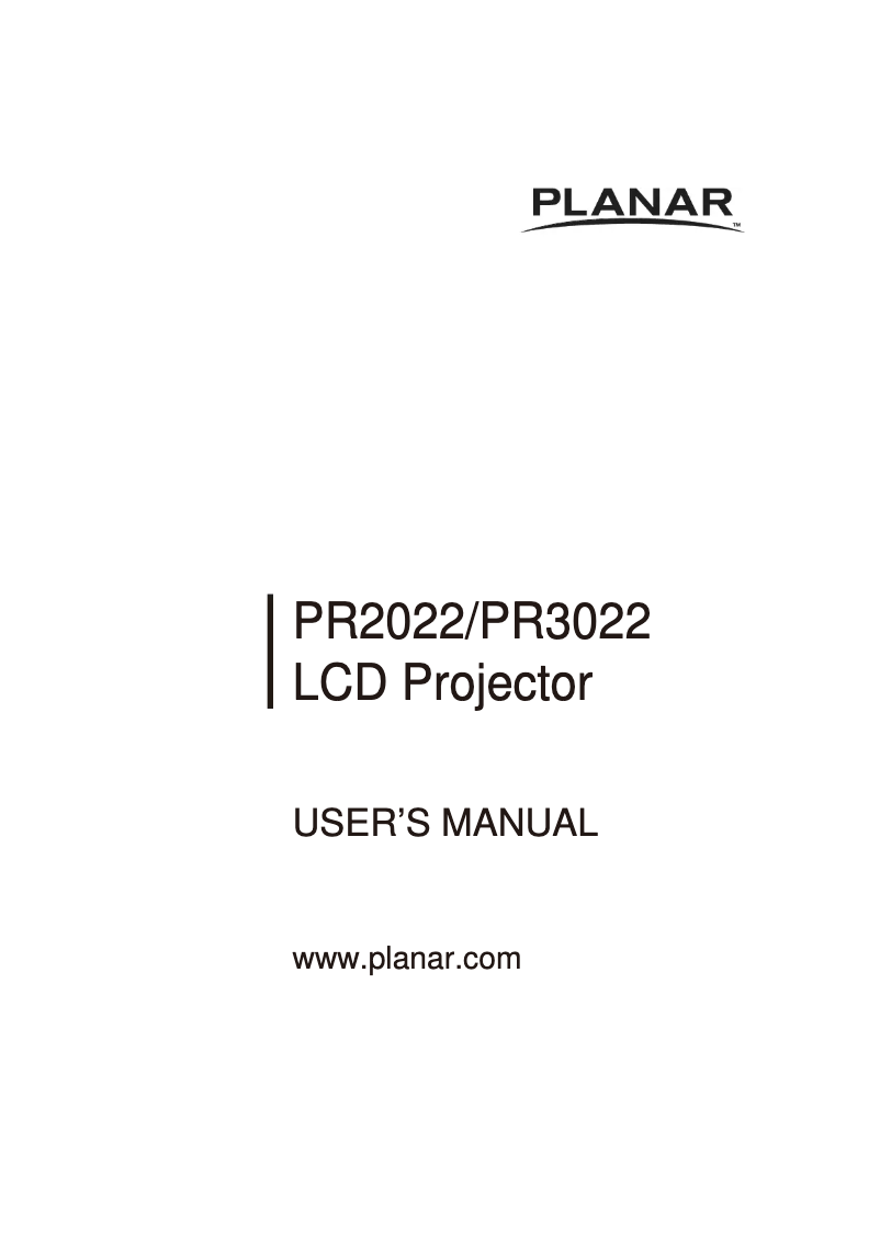 Image de la première page du manuel de l'appareil PR3022