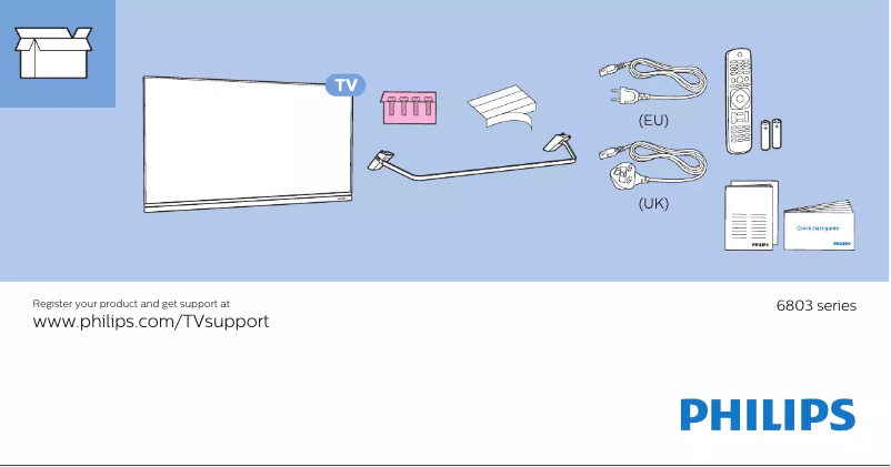 Page n°1 - Guide de démarrage rapide Philips 55PUS6803