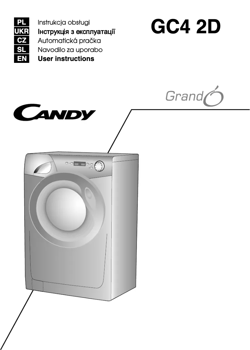 Page 1 de la notice Manuel utilisateur Candy GC4 1272D1/1-S