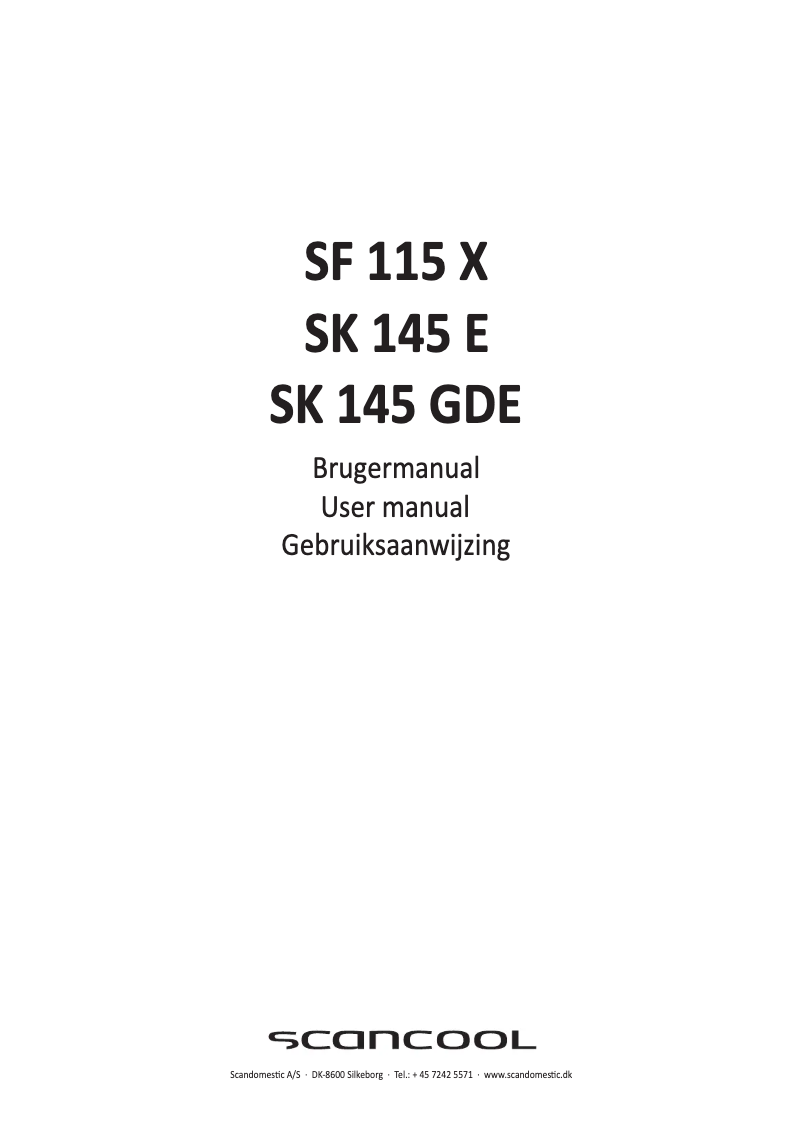 Page n°1 - Manuel utilisateur Scancool SF 115 X