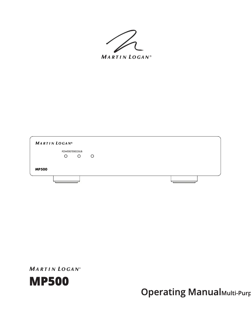 Image de la première page du manuel de l'appareil MP500