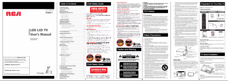 Page 1 de la notice Manuel utilisateur RCA LED24B45RQ