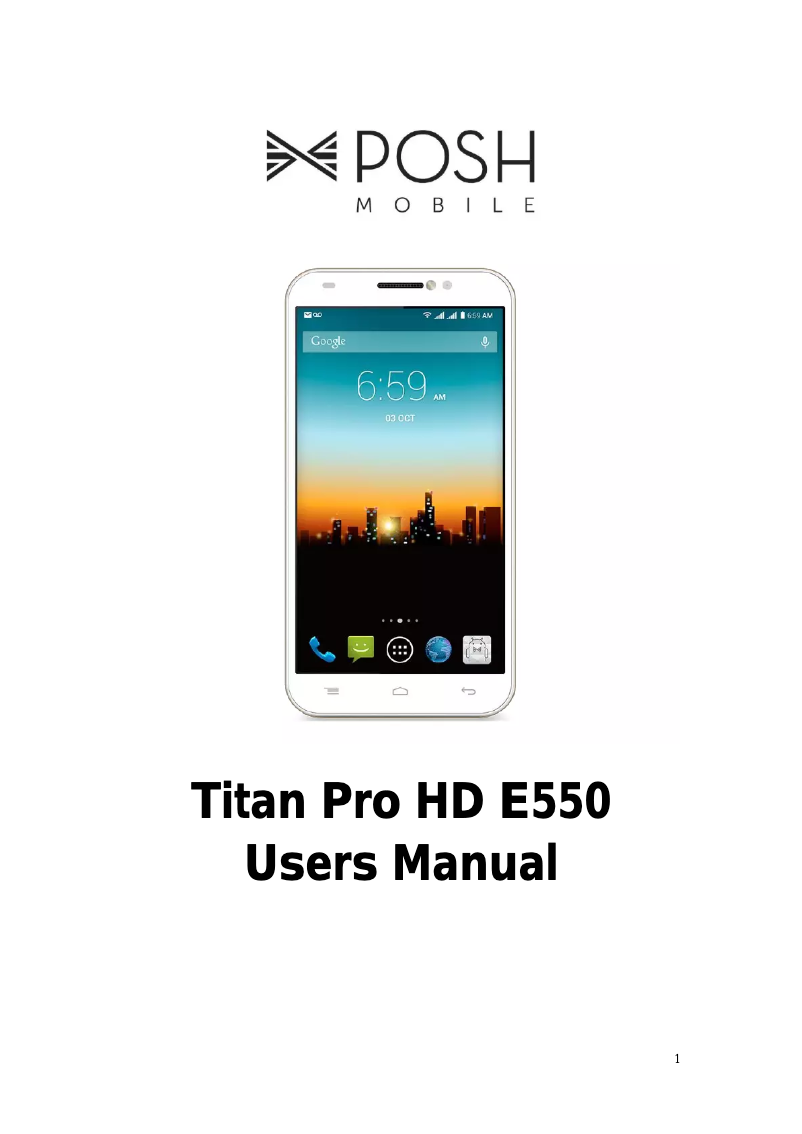 Page n°1 - Manuel utilisateur Posh Mobile Titan Pro HD E550