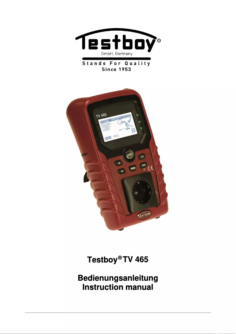 Page 1 de la notice Manuel utilisateur Testboy TV 465