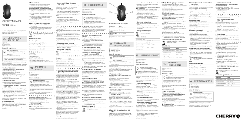 Page n°1 - Manuel utilisateur Cherry MC 4000